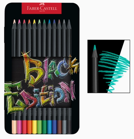Black Edition Colored Pencils: Tin of 12
