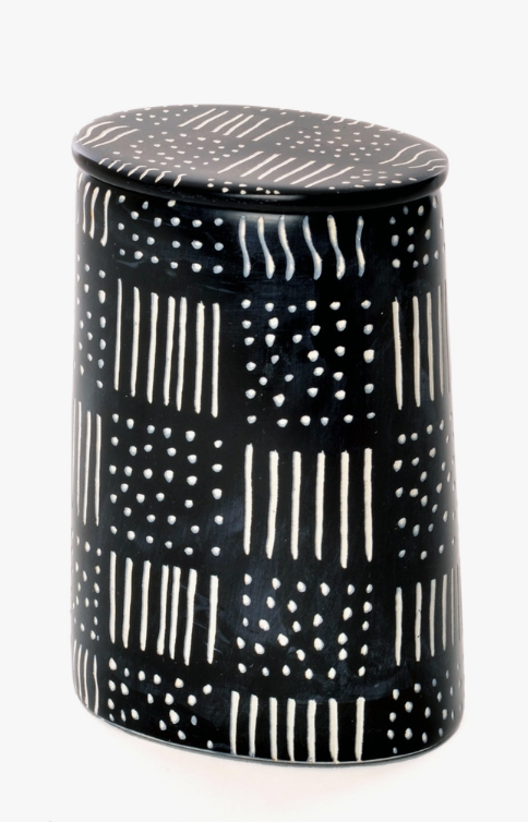 Spindle Mudcloth Tall Soapstone Desktop Box