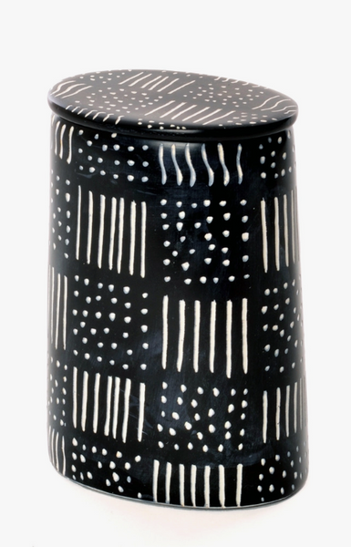 Spindle Mudcloth Tall Soapstone Desktop Box