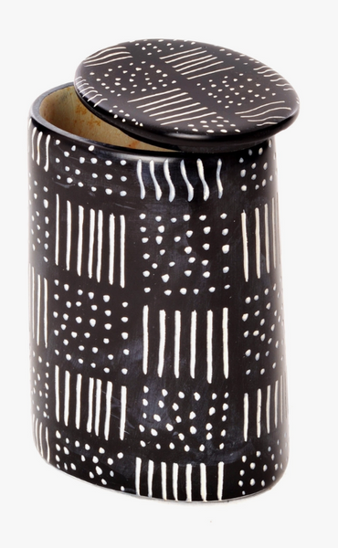 Spindle Mudcloth Tall Soapstone Desktop Box