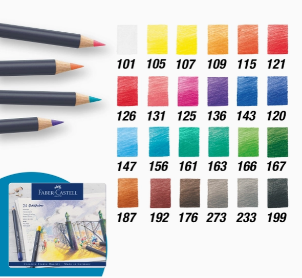 Goldfaber Colored Pencils: Tin of 24