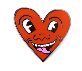 Keith Haring Laughing Heart Pin