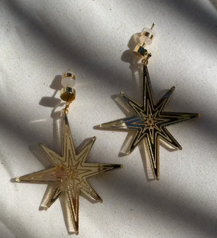 Studio Nena Gold Star Burst Earrings