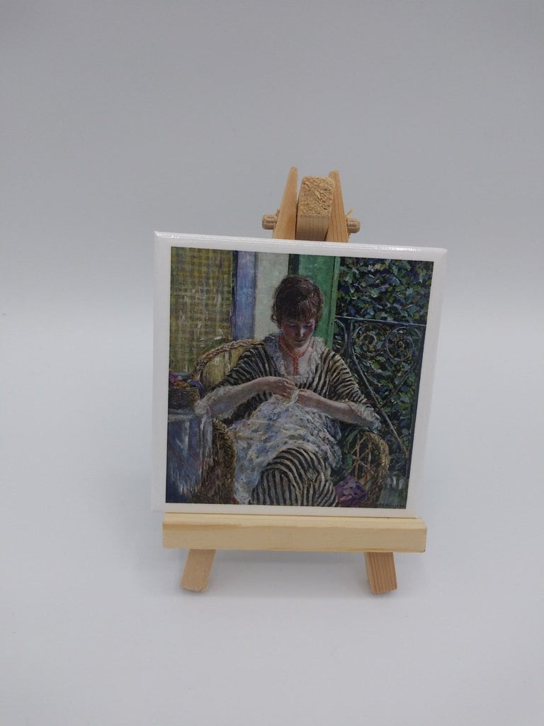 Fridge Magnet Featuring On the Balcony by Frederick Carl Frieseke