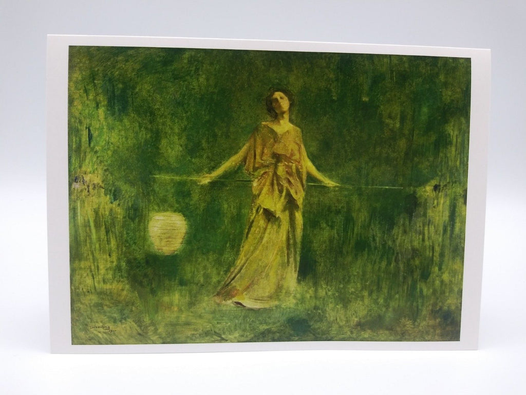 Note Card Featuring Symphony in Green and Gold by Thomas Wilmer Dewing